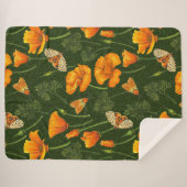 ダークグリーンのカリフォルニアケシと蛾 シェルパブランケット (正面(横))