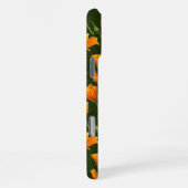 ダークグリーンのカリフォルニアケシと蛾 iPhoneケース (右側面)