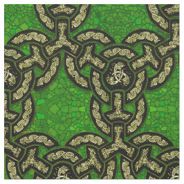 ダークグリーンのケルトのドラゴンチェーン ファブリック