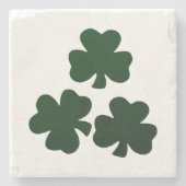 ダークグリーンのシャムロック ストーンコースター (正面)