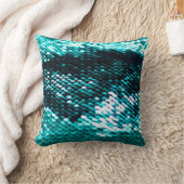 ダークグリーンのシークイン光沢のあるテクスチャ クッション (ブランケット)