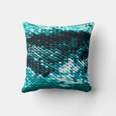 ダークグリーンのシークイン光沢のあるテクスチャ クッション (裏面)