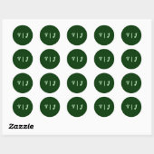 ダークグリーンのスモールサイズにイニシャルのペア ラウンドシール (シート)