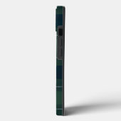 ダークグリーンのタータンポロペイント柄ヴィンテージモノグラム名入り Case-Mate iPhoneケース (裏面 / 左)