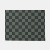 ダークグリーンのチェッカーボード ドアマット (正面)