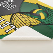 ダークグリーンのバレーボール、ブラック、金ゴールド シェルパブランケット (3/4)