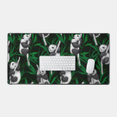ダークグリーンのパンダのカブ デスクマット (キーボード&マウス)