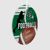 ダークグリーンのパーソナライズされたサッカー オーナメント (正面)