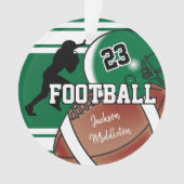 ダークグリーンのパーソナライズされたサッカー オーナメント (正面)