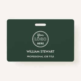 ダークグリーンのビジネスロゴ会社社員スタッフ バッジ