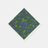ダークグリーンのブルーベリー スタンダードカクテルナプキン (角)