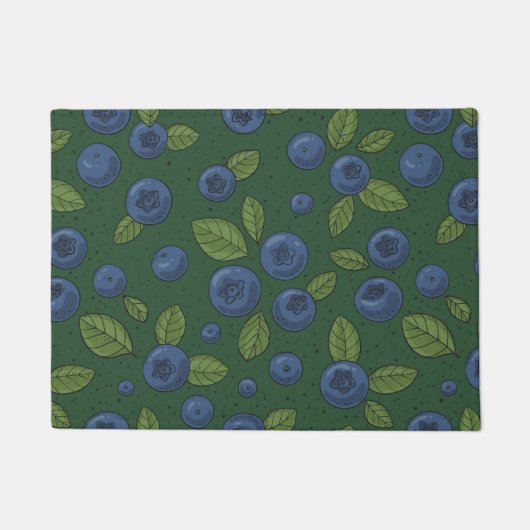 ダークグリーンのブルーベリー ドアマット (正面)