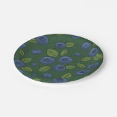 ダークグリーンのブルーベリー ペーパープレート (アングル)