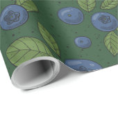 ダークグリーンのブルーベリー ラッピングペーパー (ロールコーナー)