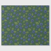 ダークグリーンのブルーベリー ラッピングペーパー (フラット)