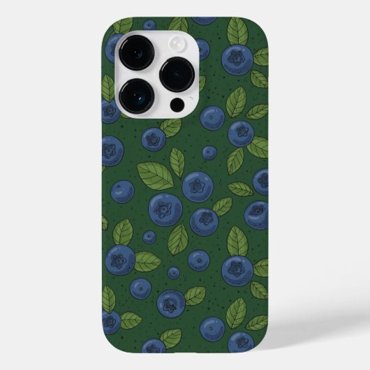 ダークグリーンのブルーベリー Case-Mate iPhoneケース (裏面)