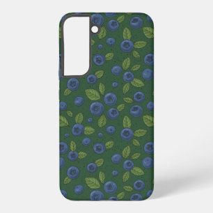 ダークグリーンのブルーベリー SAMSUNG GALAXY S22+ケース