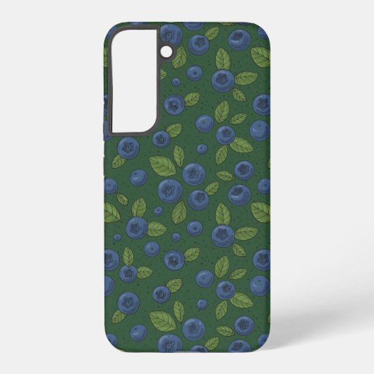ダークグリーンのブルーベリー SAMSUNG GALAXYケース (裏面)