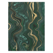ダークグリーンのマラカイトと金箔の地層を覆う テーブルクロス (正面)