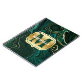 ダークグリーンのマラカイトと金箔の地層を覆う ノートブック (左側)