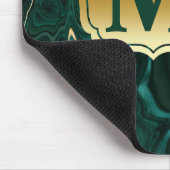 ダークグリーンのマラカイトと金箔の地層を覆う マウスパッド (コーナー)