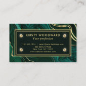 ダークグリーンのマラカイトと金箔の地層を覆う 名刺 (裏面)
