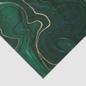 ダークグリーンのマラカイトと金箔の地層を覆う 薄葉紙 (詳細)
