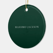 ダークグリーンのミニマリストシンプルモダンな美意識デザイン セラミックオーナメント (左)