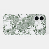 ダークグリーンのヤギ iPhone 16ケース (裏面横)