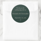 ダークグリーンのユリのオーダーメイド結婚式サンクスシール ラウンドシール (バッグ)