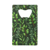 ダークグリーンのユーカリ クレジットカード栓抜き (裏面)