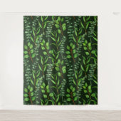 ダークグリーンのユーカリ タペストリー (正面)