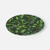 ダークグリーンのユーカリ ペーパープレート (アングル)