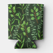 ダークグリーンのユーカリ 缶クーラー (正面)