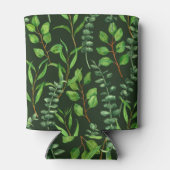 ダークグリーンのユーカリ 缶クーラー (裏面)