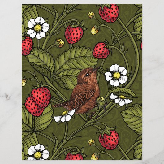 ダークグリーンのレンツとイチゴ (裏面)