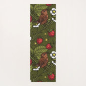 ダークグリーンのレンツとイチゴ ヨガマット (裏面)