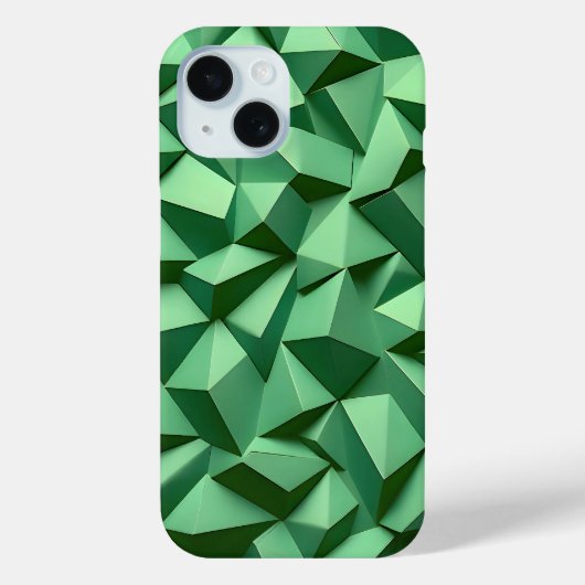 ダークグリーンの幾何学柄iPhoneケース - モダンでスタイリッシュ Case-Mate iPhoneケース (裏面)