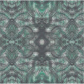 ダークグリーンの抽象的水彩アート シール (正面)