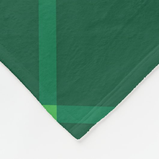 ダークグリーンの格子状の伝統的クリスマスフェスティバル フリースブランケット (角)