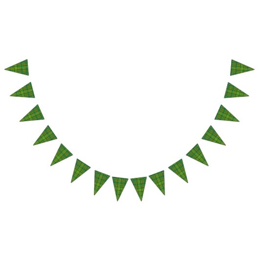 ダークグリーンの格子縞 バンティングフラッグ (全)