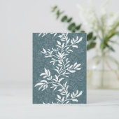 ダークグリーンの植物葉のツルアート ポストカード (スタンド正面)
