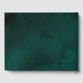 ダークグリーンの水彩モノグラム - オーダーメイド ゲストブック (裏面)