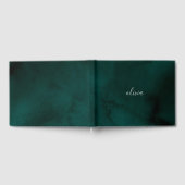 ダークグリーンの水彩モノグラム - 個別設定 ゲストブック (全面)