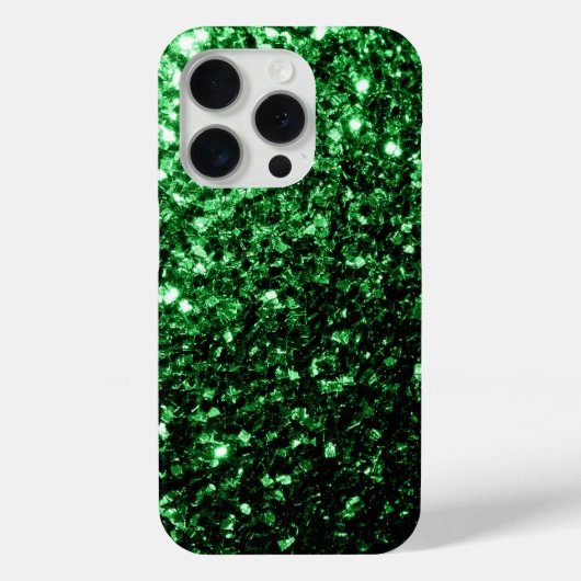 ダークグリーンの疑似ラメスパークルフリル Case-Mate iPhoneケース (裏面)