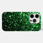ダークグリーンの疑似ラメスパークルフリル Case-Mate iPhoneケース (裏面 (横))