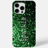 ダークグリーンの疑似ラメスパークル あなたのテキスト Case-Mate iPhoneケース (裏面)