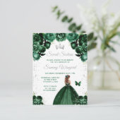 ダークグリーンの茶色の髪のプリンセス スイート16 ポストカード (スタンド正面)