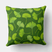 ダークグリーンの銀杏 クッション (裏面)