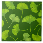 ダークグリーンの銀杏 タイル (正面)